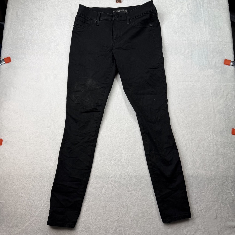Express Jeans Legging Women's Black Denim Extreme Stretch Mid Rise Classic - 4‎